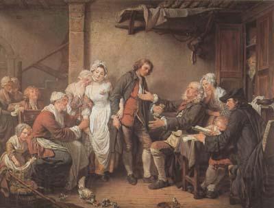 Jean Baptiste Greuze L'Accordee du Village (mk08) Norge oil painting art